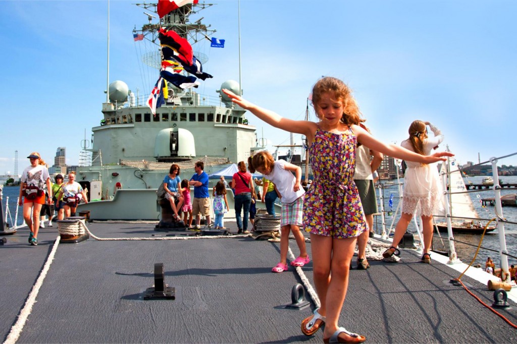 Children enjoying the waterfront