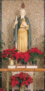 St. Jude Statue at Christmas