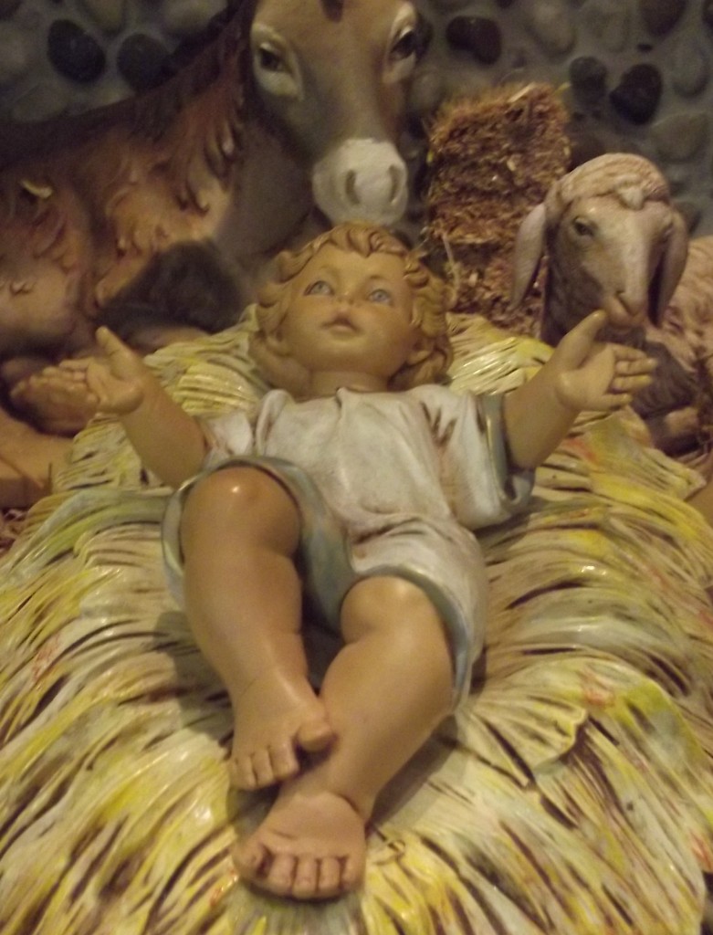 Baby Jesus in the Nativity at St. Jude Shrine