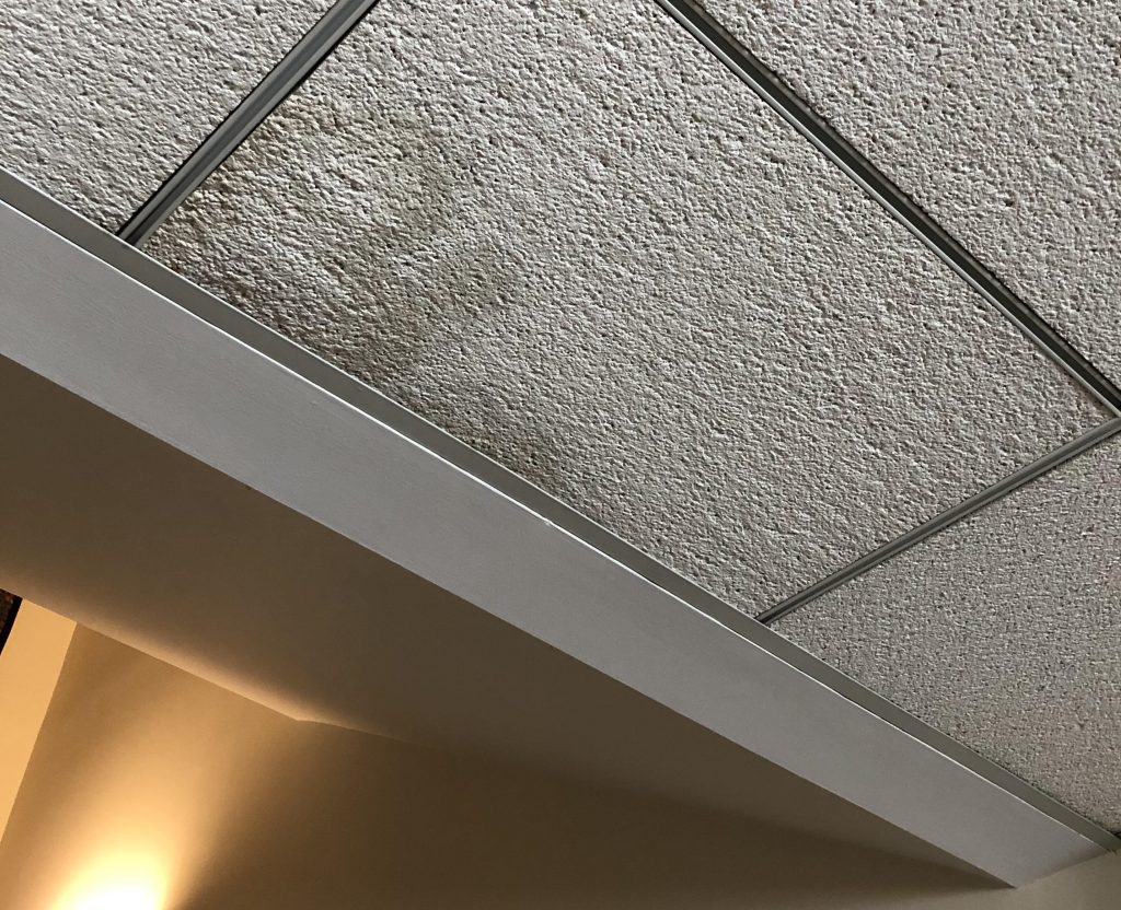 Damaged ceiling tiles
